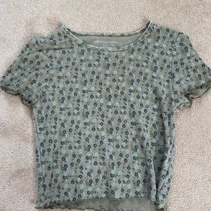 american eagle flower baby tee